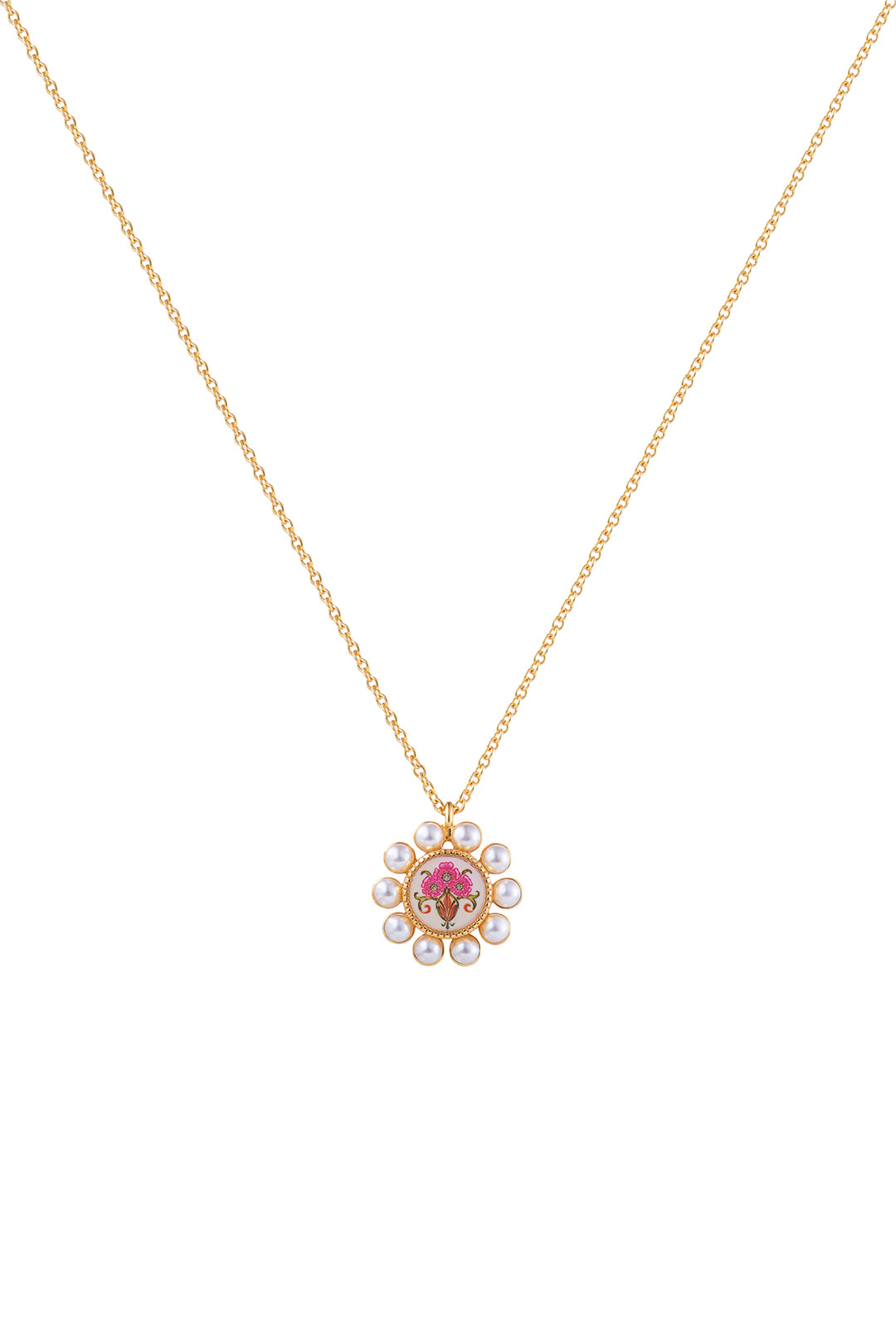 Elysian Pearls Pendant Necklace - Pink Vase