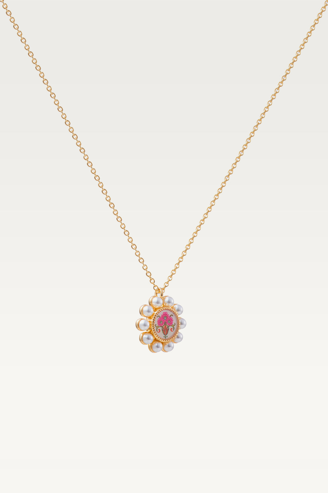 Elysian Pearls Pendant Necklace - Pink Vase