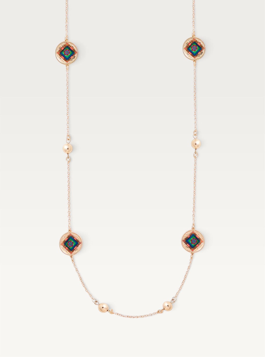 Korean Dancheong Charm Long Necklace