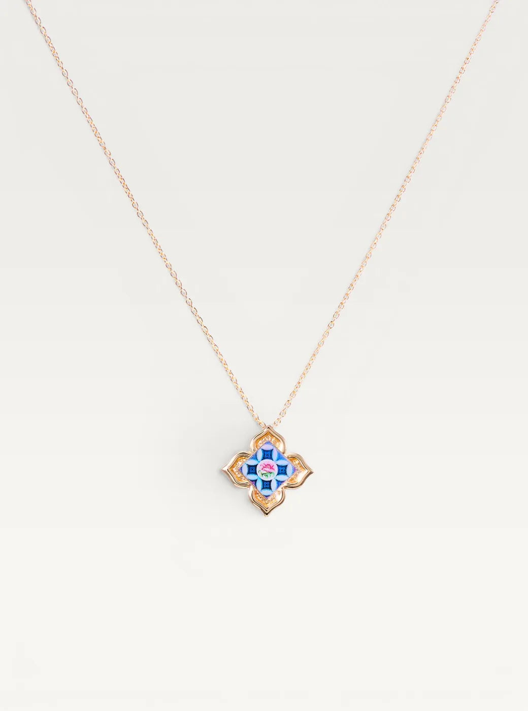 Peranakan Floral Pendant Necklace - Violet