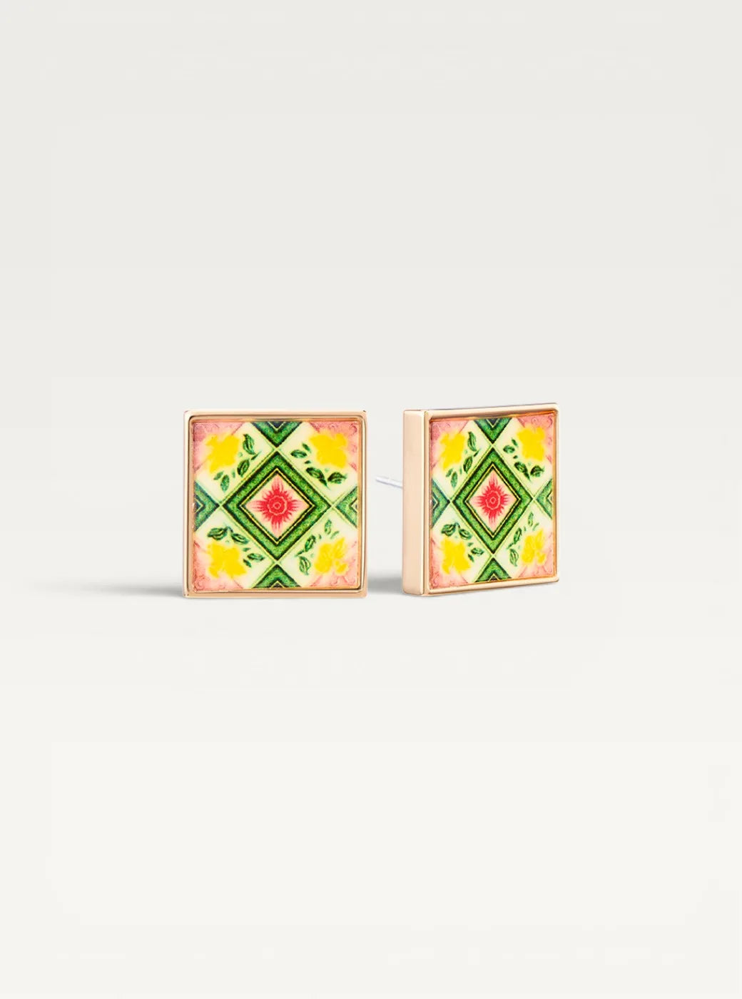 Peranakan Tile Stud Earrings - Madame