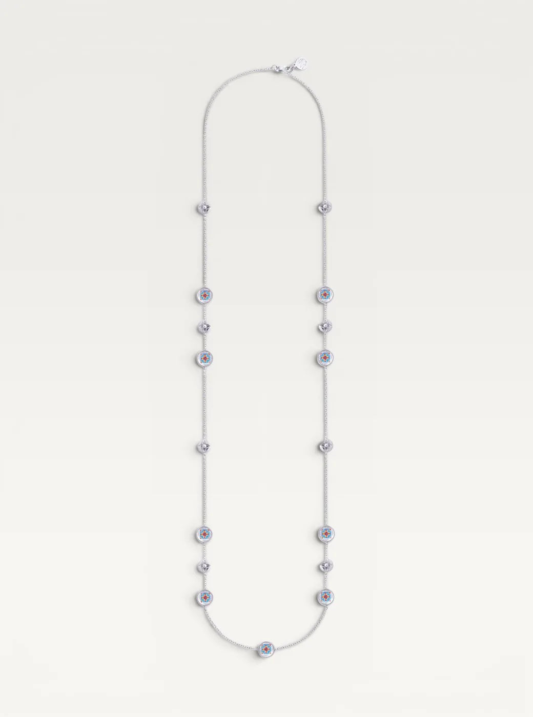 Italian Medallion Long Necklace - Blue