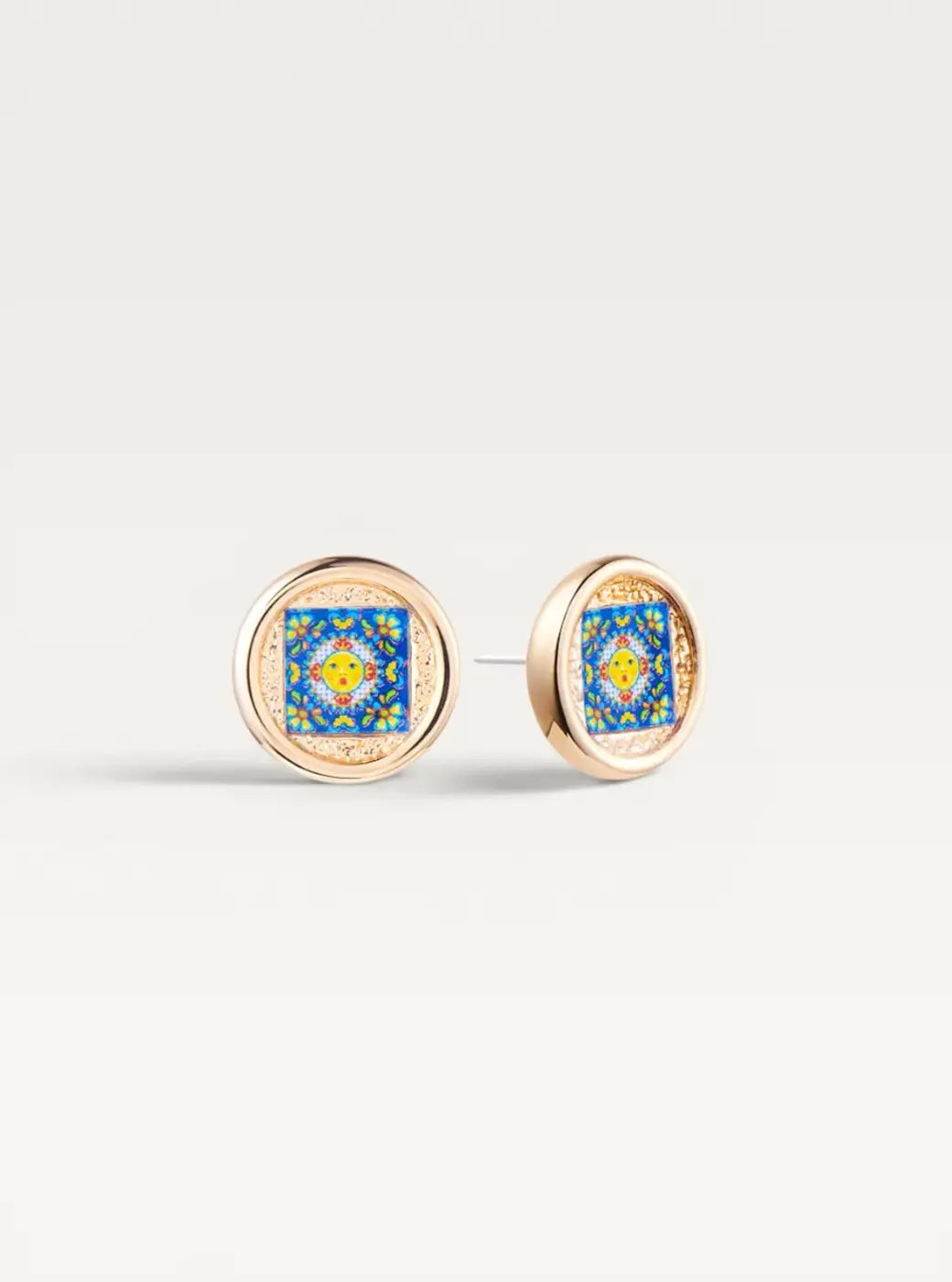 Spanish Medallion Stud Earrings - Sun