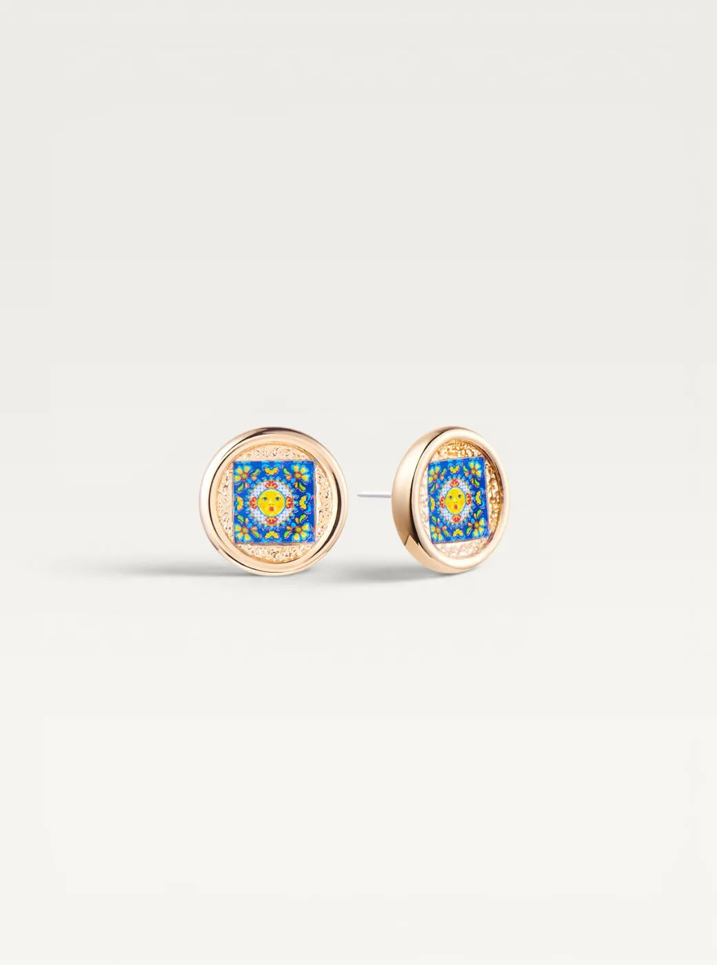 Spanish Medallion Stud Earrings - Sun