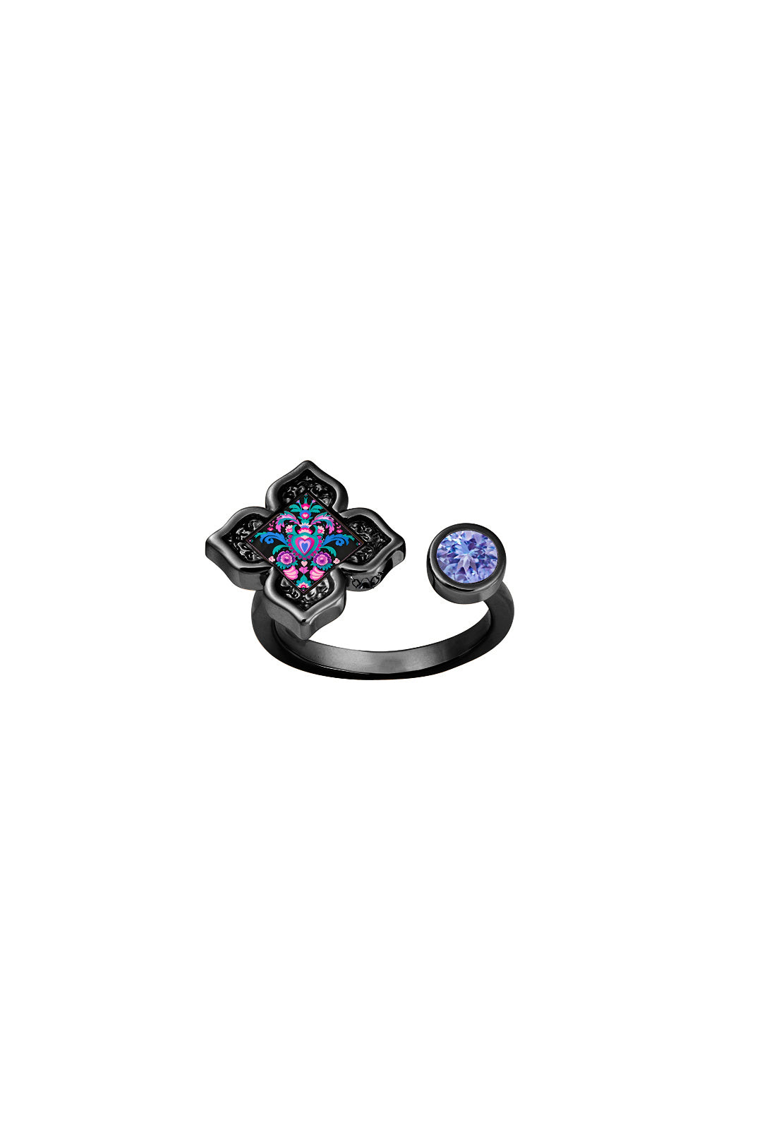 Ebony Floral Ring
