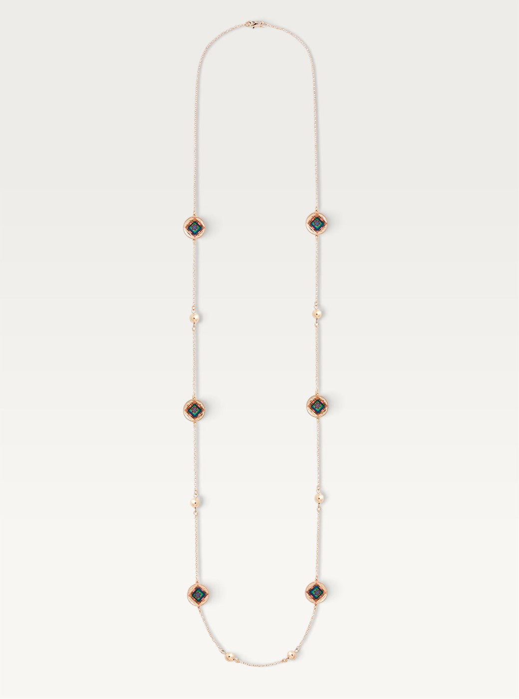 Korean Dancheong Charm Long Necklace
