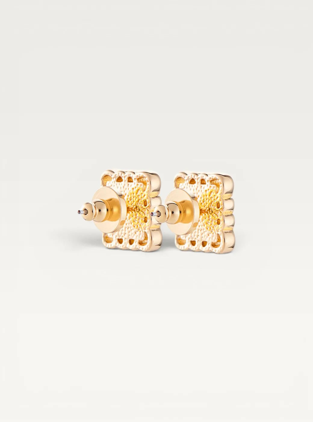 Batik Floral Stud Earrings - Grid