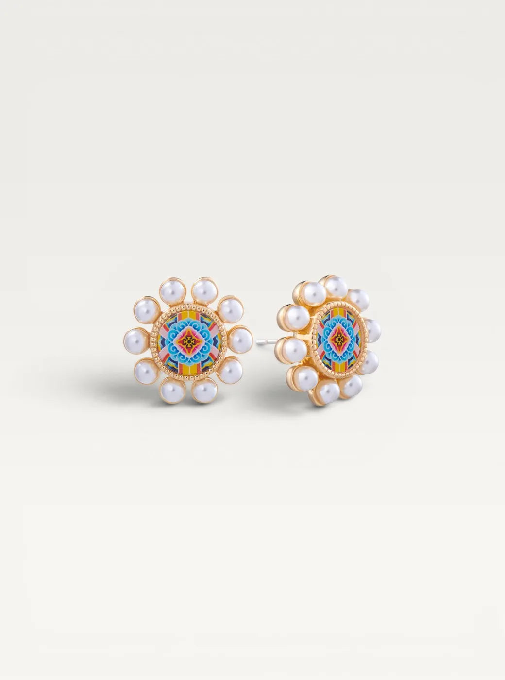 Elysian Pearls Stud Earrings- Korean Dancheong