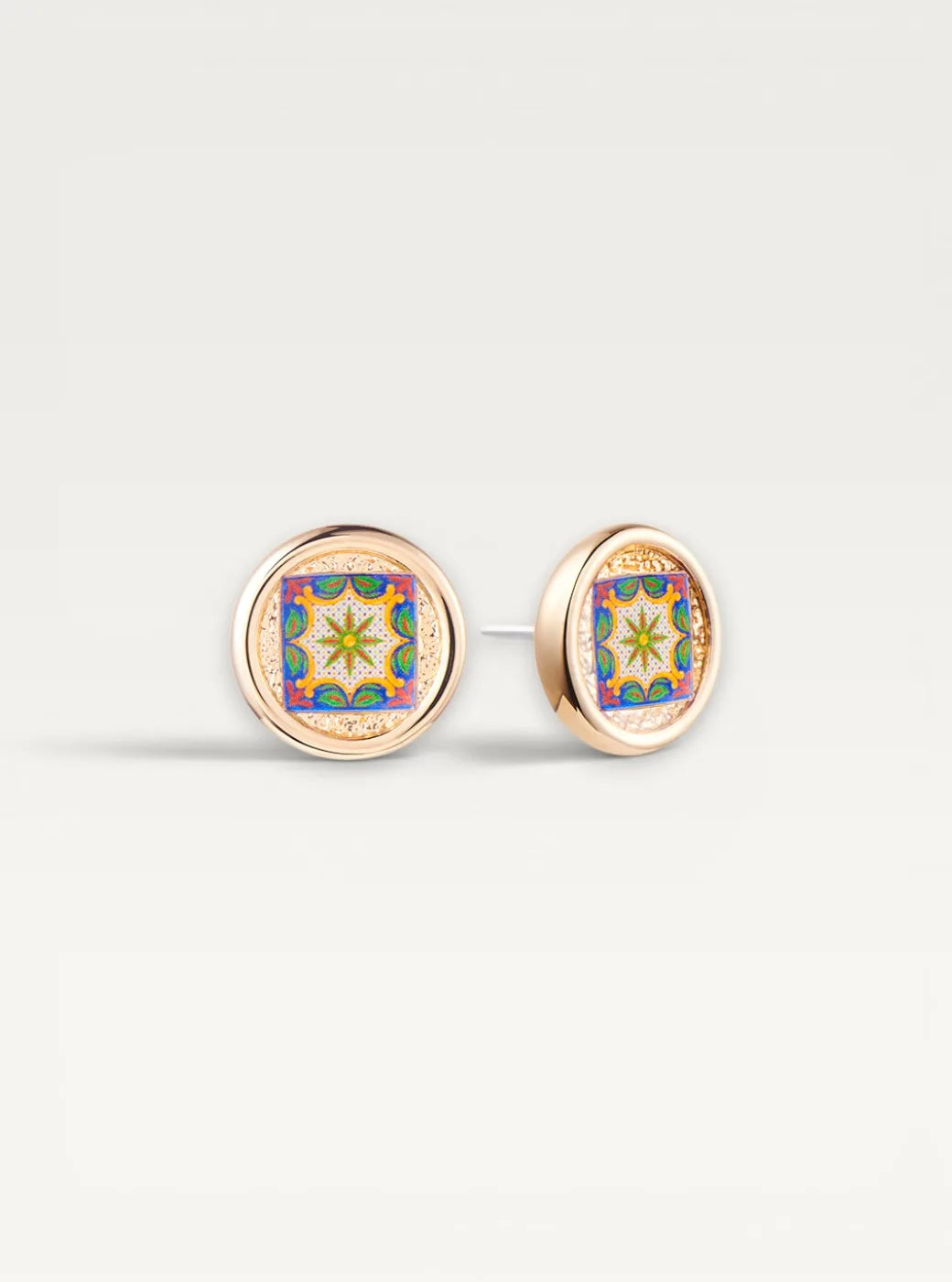 Italian Medallion Stud Earrings - Noble