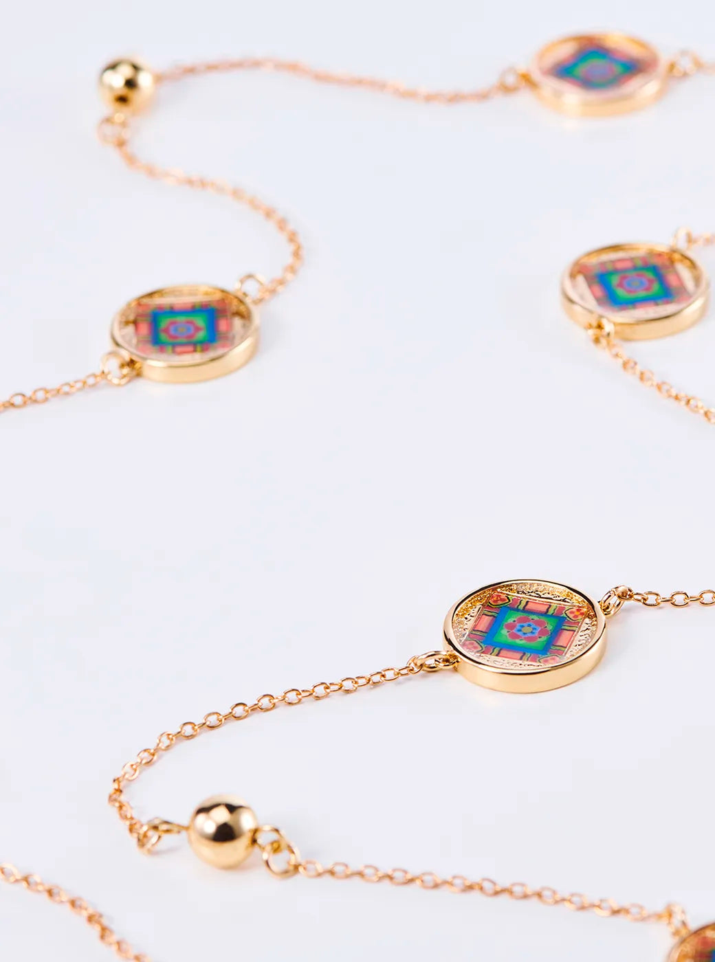 Korean Dancheong Charm Long Necklace
