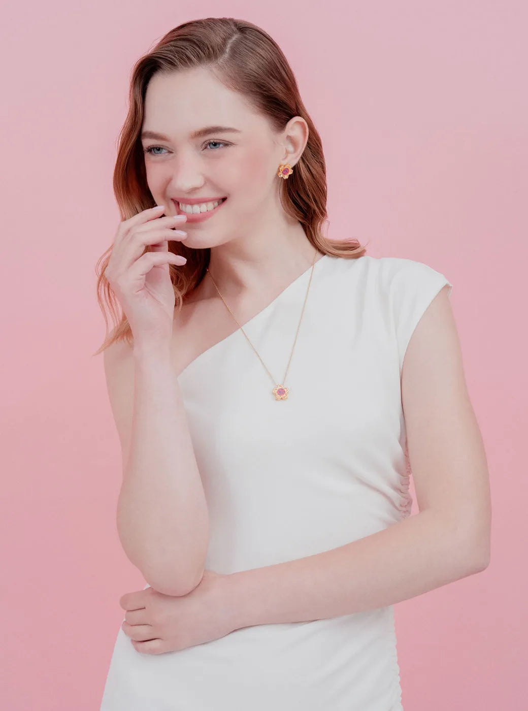 Korean Dancheong Charm Long Necklace