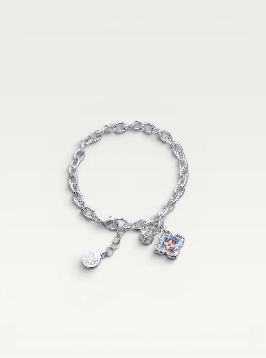 Peranakan Floral Silver Bracelet - English Belle