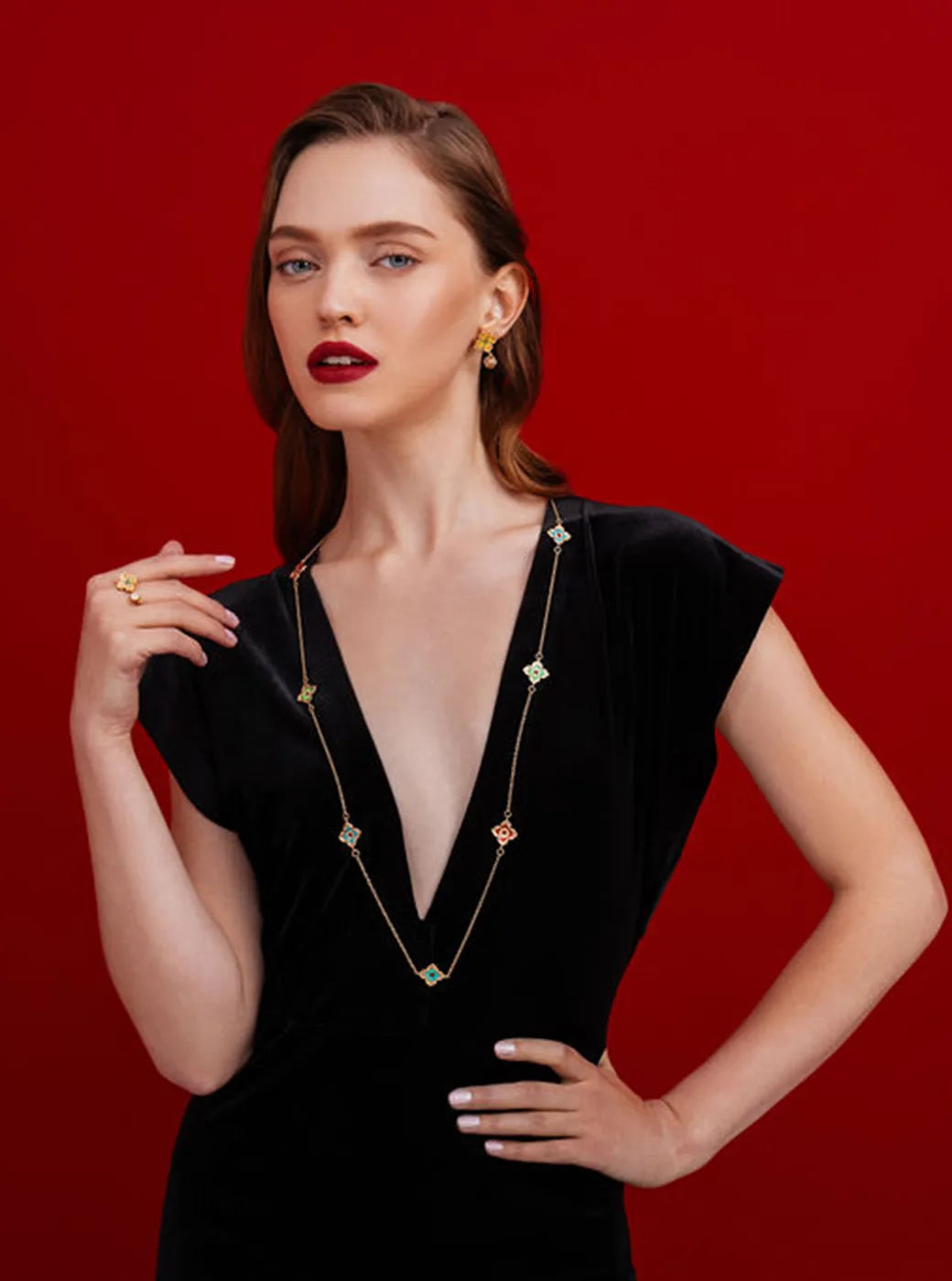 Peranakan Floral Long Necklace