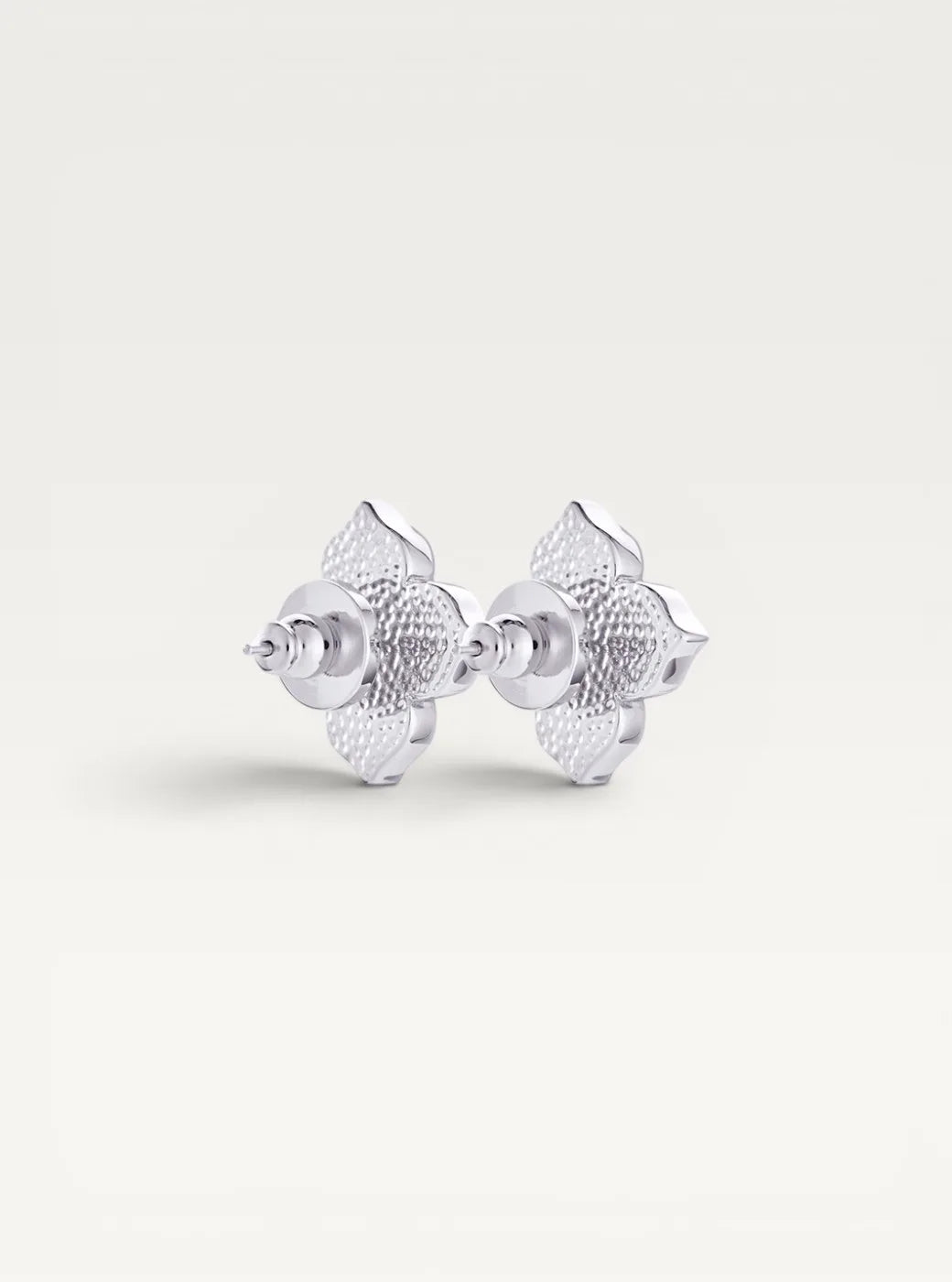 Peranakan Floral Silver Stud Earrings - Flora Rose
