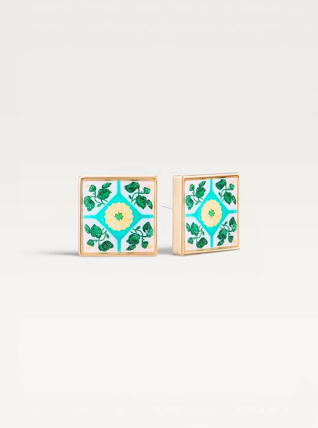 Peranakan Tile Stud Earrings - French
