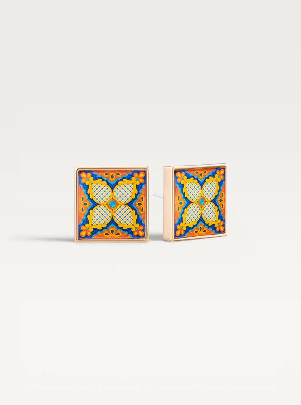 Spanish Tile Stud Earrings - Symmetry